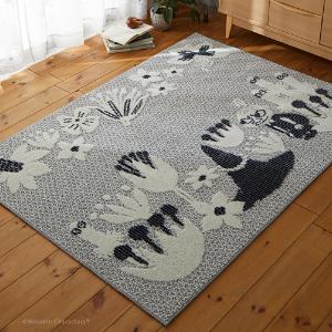 スミノエ 防ダニ 日本製 130×185cm 変形ラグ カボチャクモラグ : 四季