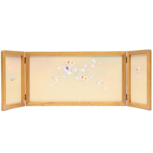 アウトレット品 雛人形屏風単品 13号春菜屏風 ケヤキ木目刺繍金彩花丸倫光R 21ya1129 A-...