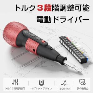 【収納バッグ付き】HAGOOGI 電動ドライバー USB 充電式 トルク3段階調節 電動最大4N.m 手動12N.m ドライバードリル 小型 LEDライト 磁石付き