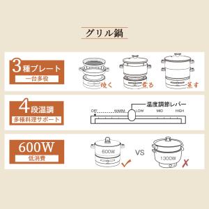 電気鍋 グリル鍋 1台3役 煮る/焼く/揚げる...の詳細画像1