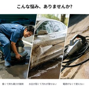 高圧洗浄機 コードレス 充電式 10000mA...の詳細画像1
