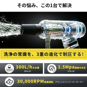 高圧洗浄機 コードレス 充電式 10000mA...の詳細画像2