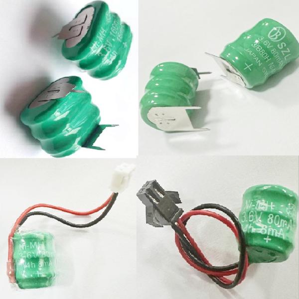 新品 PLC基板用 充電式バックアップ電池 3.6V 80mAh 160mAh Ni-MH 互換 3...