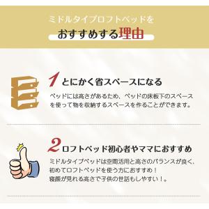 ロフトベッド ロータイプ ロフトベット ミドル...の詳細画像4
