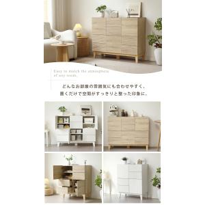 キャビネット 木製 サイドボード 脚付き 幅7...の詳細画像2