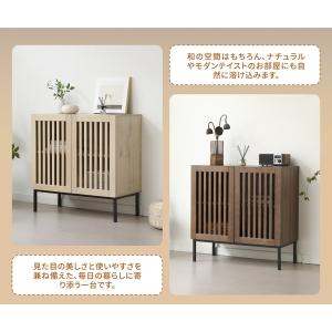 キャビネット 木製 サイドボード 幅80cm ...の詳細画像2