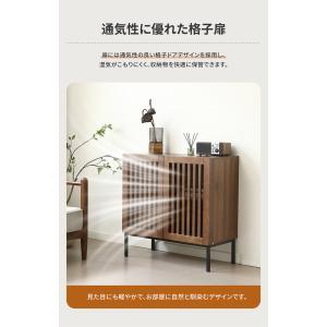 キャビネット 木製 サイドボード 幅80cm ...の詳細画像4