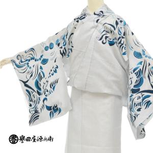 1点もの 未仕立て 浴衣 反物 藤井絞 綿麻浴衣 バリ絞染 墨黒 立巻絞風