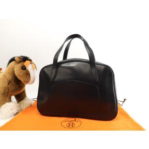 HERMES（エルメス） ハンドバッグ ドラッグ27 ボックスカーフ ブラック