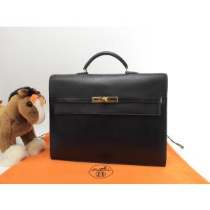 未使用品▼HERMES エルメス ケリーデペッシュ36 ヴォーギャロップドゥエルメス シルバー金具 ブリーフケース ブラック B刻印 メンズ HERMES（エルメス） 未使用品▽HERMES ケリーデペッシュ36 ヴォー