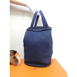 エルメス シェルパPM フィヨルドレザー 青 リュックサック バックパック バッグ 極美品@○Y