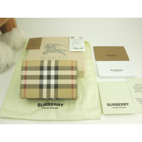 バーバリー ミニウォレット チェック PVC/レザー 3折財布 スモールウォレット 未使用@MDTI...
