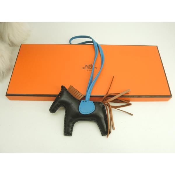 エルメス ロデオPM アニューミロ 黒青茶 バッグチャーム 新品@Y 10