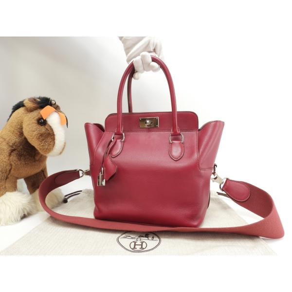 エルメス ツールボックス20 ヴォースイフト ルビー s付ハンドバッグ 美品@□N