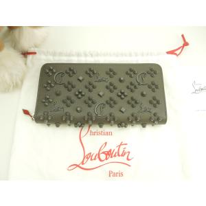 クリスチャンルブタン ロングウォレット Loubinthesky レザー灰 ジップ長財布 未使用@ 4