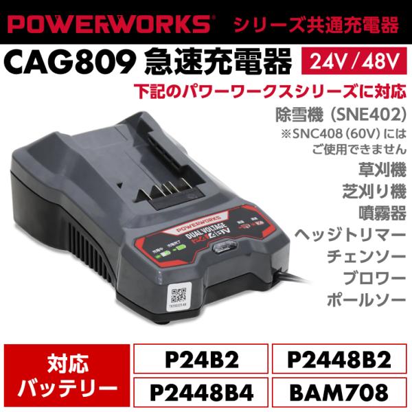 ハイガー公式 パワーワークスシリーズ共通急速充電器 24V/48V CAG809 ※ご使用にはバッテ...