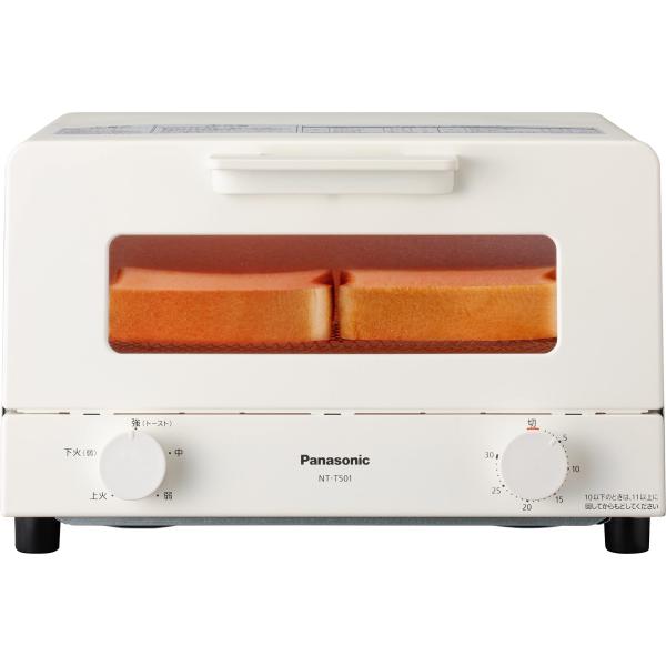 パナソニック トースター オーブントースター 4枚焼き対応 30分タイマー搭載 ホワイト NT-T5...