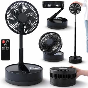 扇風機 DCモーター 静音 16枚羽根 折りたたみ 充電式 リモコン フロア