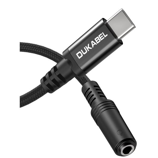 DuKabel 30cm usb c イヤホンジャック USB C to 3.5mmイヤホン 変換ア...