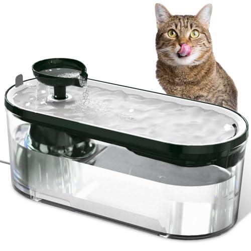 Minthouz 自動ペット給水器 猫 水飲み器 猫 みずのみ 循環式のに透明な猫の飲用噴水 5層濾...