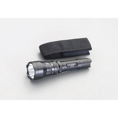 エスコ:［CR123Ax2本］ フラッシュライト/LED(黒) 型式:EA758RM-1