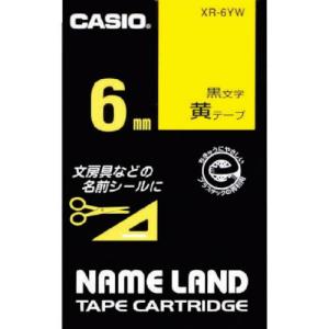 【SALE価格】カシオ ネームランド用テープカートリッジ 粘着タイプ 6mm ( XR-6YW (キイロジニ クロ) ) カシオ計算機(株)｜haikanshop