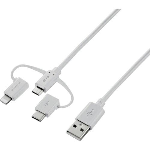 エレコム スマートフォン用USBケーブル 3in1 microUSB+Type-C+Lightnin...