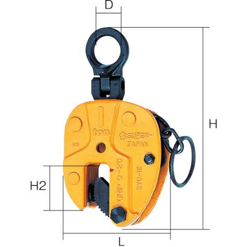 スーパー タテ吊クランプ 自在型ロックハンドル式 細目仕様 基本使用荷重1t ( SVC1EN ) ...