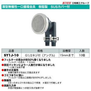 薄型無極性一口循環金具 樹脂製 SUSカバー付 G1/2ネジ付