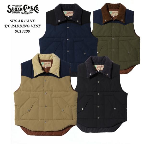 SUGAR CANE T/C PADDING VEST シュガーケーン パディングベスト フラップポ...