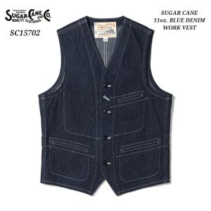 SUGAR CANE 11oz. BLUE DENIM WORK VEST シュガーケーン ブルーデニム ワークベスト SC15702