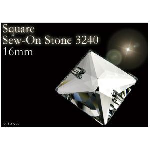 アクセサリーリフォーム パーツ Square Sew-on Stone 3240 16MM F　ヘアアクセサリー 追跡可能メール便対応｜hair