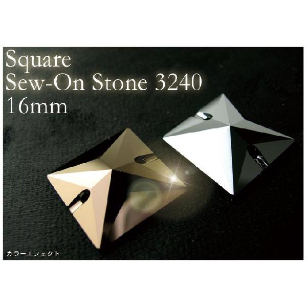 アクセサリーリフォーム パーツ Square Sew-on Stone 3240 16MM カラーエ...