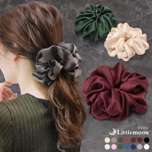 シュシュ ヘアゴム サテン ビッグ 大きめ 特大 艶