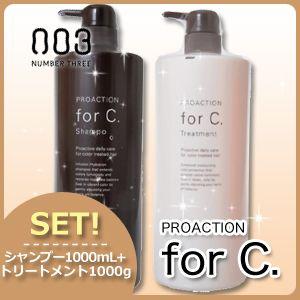 ナンバースリー プロアクション フォーシー シャンプー 1000mL + トリートメント 1000g セット 美容院 専売 父の日｜haircarecafe