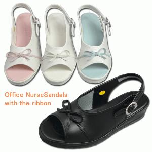 オフィスサンダル ナースサンダル　訳あり　B級　かわいいリボン付き 送料無料