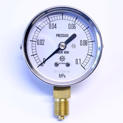 汎用形圧力計 AT G1/4B 60φ 0.1MPa  第一計器製作所