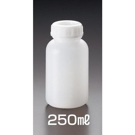 新潟精機/SK ポリ広口ビン（中栓付） 250ml BW-250