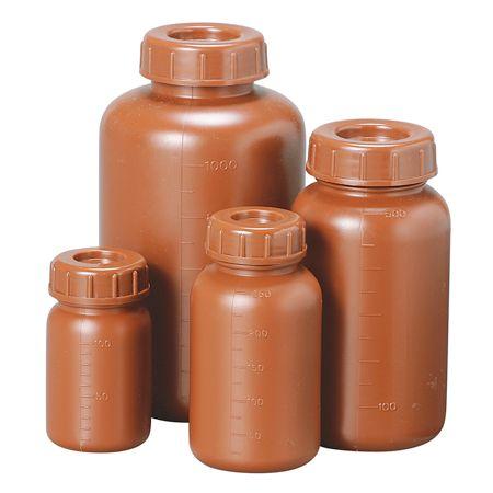 新潟精機/SK 広口茶色ビン（中栓付） 500ml BWB-500