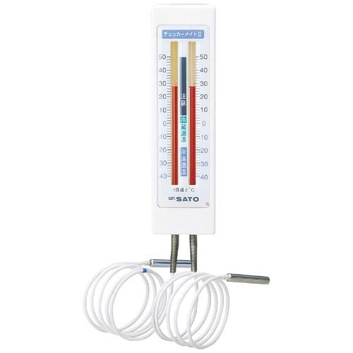 佐藤計量器/SATO 温度計 冷蔵庫用 アナログ マグネット 冷蔵庫用温度計チェッカーメイトII 二...
