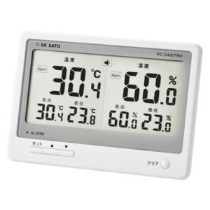 温湿度計 デジタル 室内 高精度 デジタル温湿度計 PC-5410TRH 大画面 見やすい大型表示 警報機能 壁掛け 卓上 アラーム 佐藤計量器/SATO