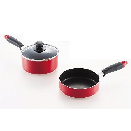 コンパクト ふっ素加工IH対応ガラス蓋付フライパン鍋セット 16cm HB-2185 パール金属