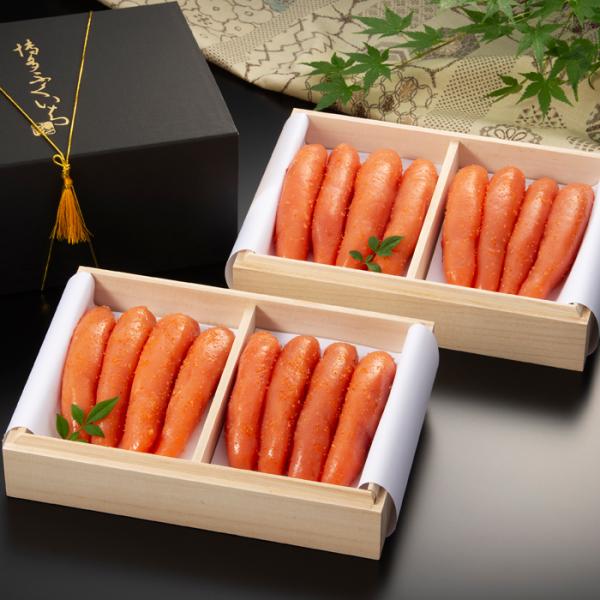 博多ふくいち 送料無料 二段桐箱入り 辛子明太子 500g たらこ 500g セット 計1kg　　　...