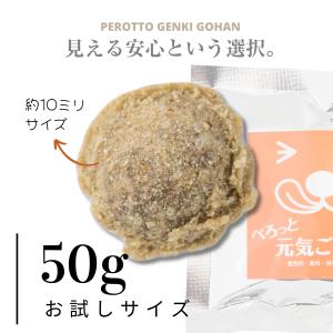 【国産・無添加・涙やけドッグフード】初回限定！ぺろっと元気ごはん50g（小型犬 中大型犬 全年齢）｜博多ドッグス