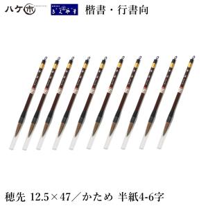 きくや筆本舗 書道筆 太筆 兼毫 祥 白毛 太さ 9mm×毛丈49mm ややかため