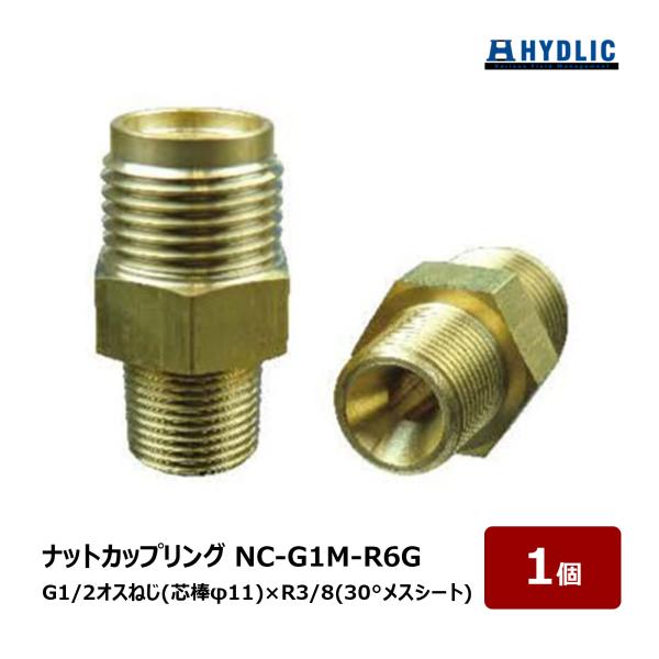 共栄ハイドリック 高圧洗浄用 ナットカップリング 標準タイプ G1/2 オスねじ 芯棒 φ11 × ...