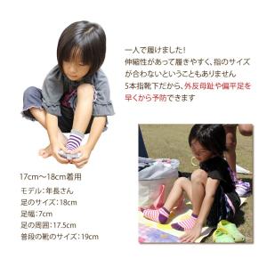 5本指ソックス ボーダー スニーカーソックス ...の詳細画像2
