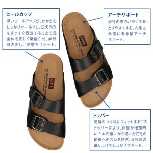 エドウィン サンダル メンズ コルク 黒 フッ...の詳細画像4