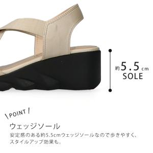 サンダル レディース 厚底 疲れない 歩きやす...の詳細画像4