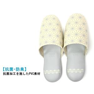 和モダン 麻の葉柄 ビニールスリッパ 抗菌・防...の詳細画像1